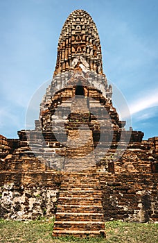 Old Temple Wat Mahathat of Ayutthaya Historical Park, Thailand