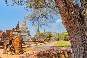 Old temple, Wat Phra Si Sanphet In Ayutthaya Province, Thailand photo