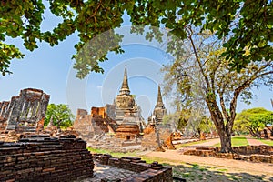 Old temple, Wat Phra Si Sanphet In Ayutthaya Province, Thailand photo