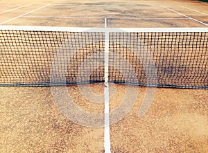 Old tennis clay court