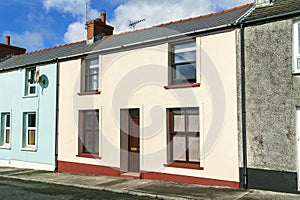 Old terraced town houses in Pembrokeshire Wales