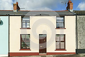 Old terraced town houses in Pembrokeshire Wales