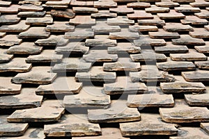 Old terracotta tile roof