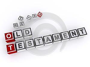 old testament word block on white