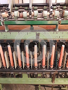 Old textile factory machinery in San Miguel de Allende Mexico Fabrica Aurora photo
