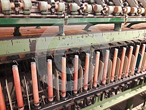 Old textile factory machinery in San Miguel de Allende Mexico Fabrica Aurora photo