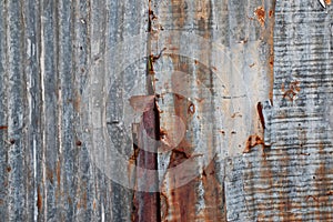 Old Texture and rusty zinc fence background.