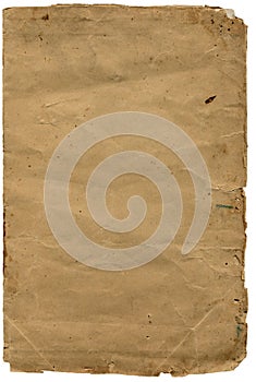 Old textured paper with tattered edge photo