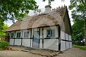 Old thatched building at Stevns Klint Denmark
