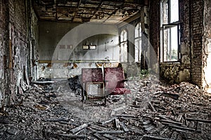 Old theater in abandoned building