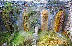 Old thermal baths in the medieval village Bagno Vignoni