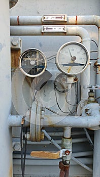 Old thermometer gauge, vintage tone