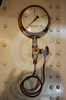 Old thermostat. maritime instrument for measuring pressure