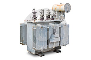 Old three phase open type oil immersed transformer