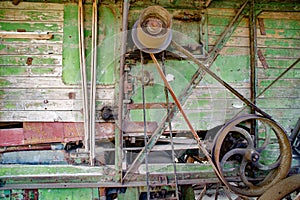 The old threshing machine from Sarbi village, Budesti commune, Maramures county, Romania.