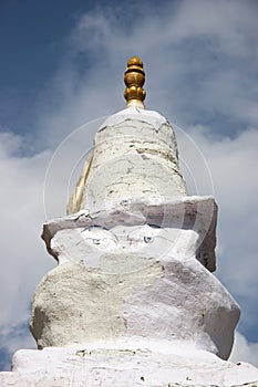 Old Tibetan stupa with Buddha Eyes, Everest trek, Himalayas, Nepal