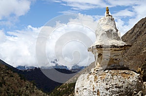 Old Tibetan stupa in Nepal ,Khumbu region,Himalayas