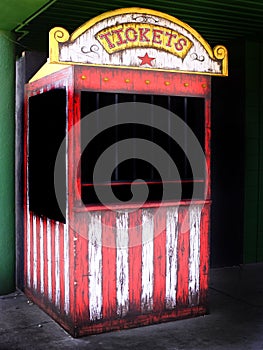 Old Ticket Booth at Carnival or Circus for Fun