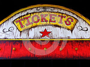 Old Ticket Booth at Carnival or Circus for Fun