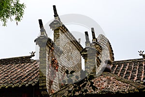Old tile-roof house in rural Lingnan, China