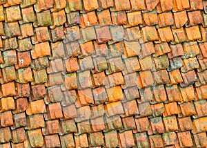 Old tile roof texture