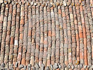 Old tile roof texture.
