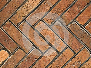 Old tiles in herringbone design