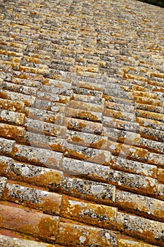 Old tiles of a mediterranean roof