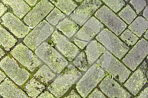 Old tiles at the sidewalk