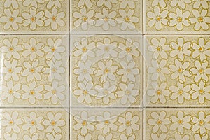 Old tiles with yellow