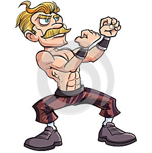 Old time bare knuckle boxer created in vectors