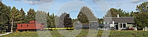 Old Time Steam Locomotive Railroad Train Panorama