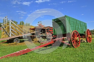 Old time threshing scene