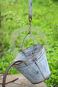 Old tin bucket