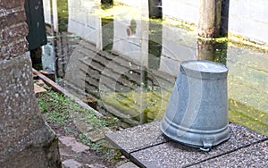 Old tin bucket, ready to be used