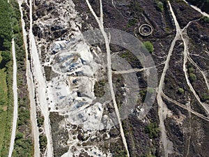 Old tin and copper mining works taken over by nature