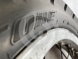 old tire macro image