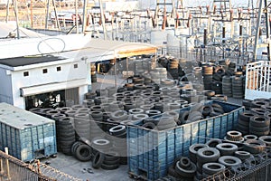 Old tires and power plant