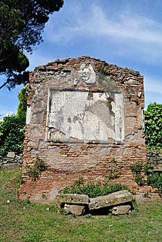 Old tomb in Appia antica Street in Rome