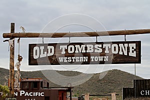 Old Tombstone Western Town Sign