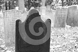 Old Tombstones in Cemetery