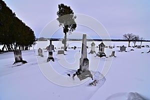 historic gravesites in St. Jerome\'s Cemetery in Columbus Wisconsin photo