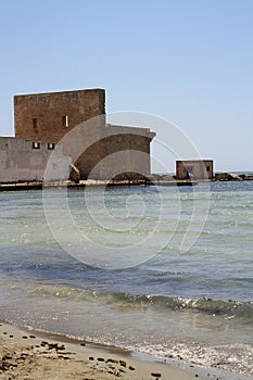 Old Tonnara by the sea on the natural reserve of Vendicari, Sicily, Italy