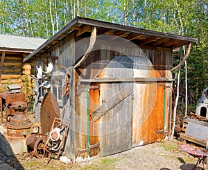 An old tool shed at a historical site in canada