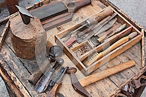 Old tools of the shoemaker