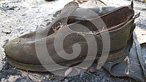 Old torn shoes.It must be disposed of