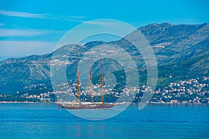 Old tourist schooner off the coast Croatia