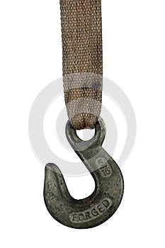 Old tow rope and hook