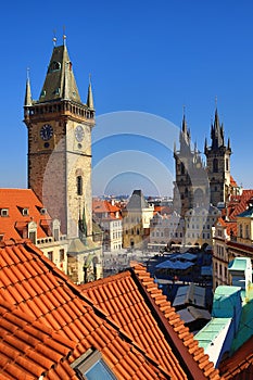 Old Towen Hall, The Astronomical Clock on Old Towen Square, Prague, Czech Republic