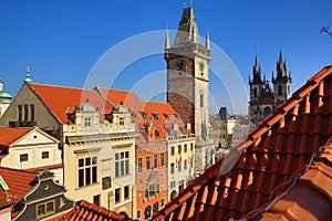 Old Towen Hall, The Astronomical Clock on Old Towen Square, Prague, Czech Republic